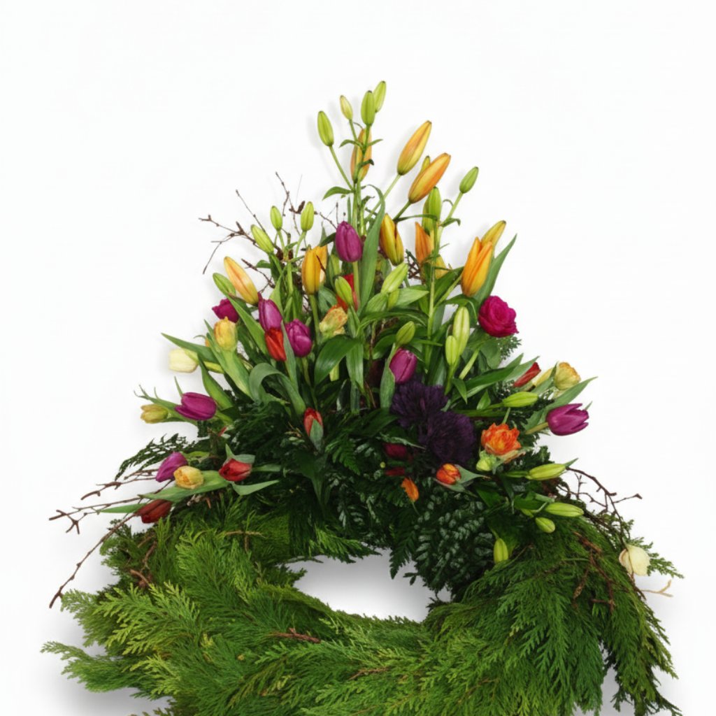 Krans med tulipaner