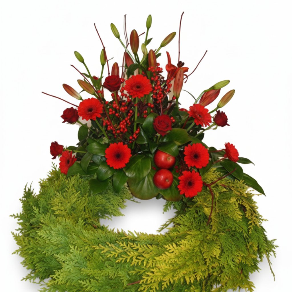 Krans i røde farver