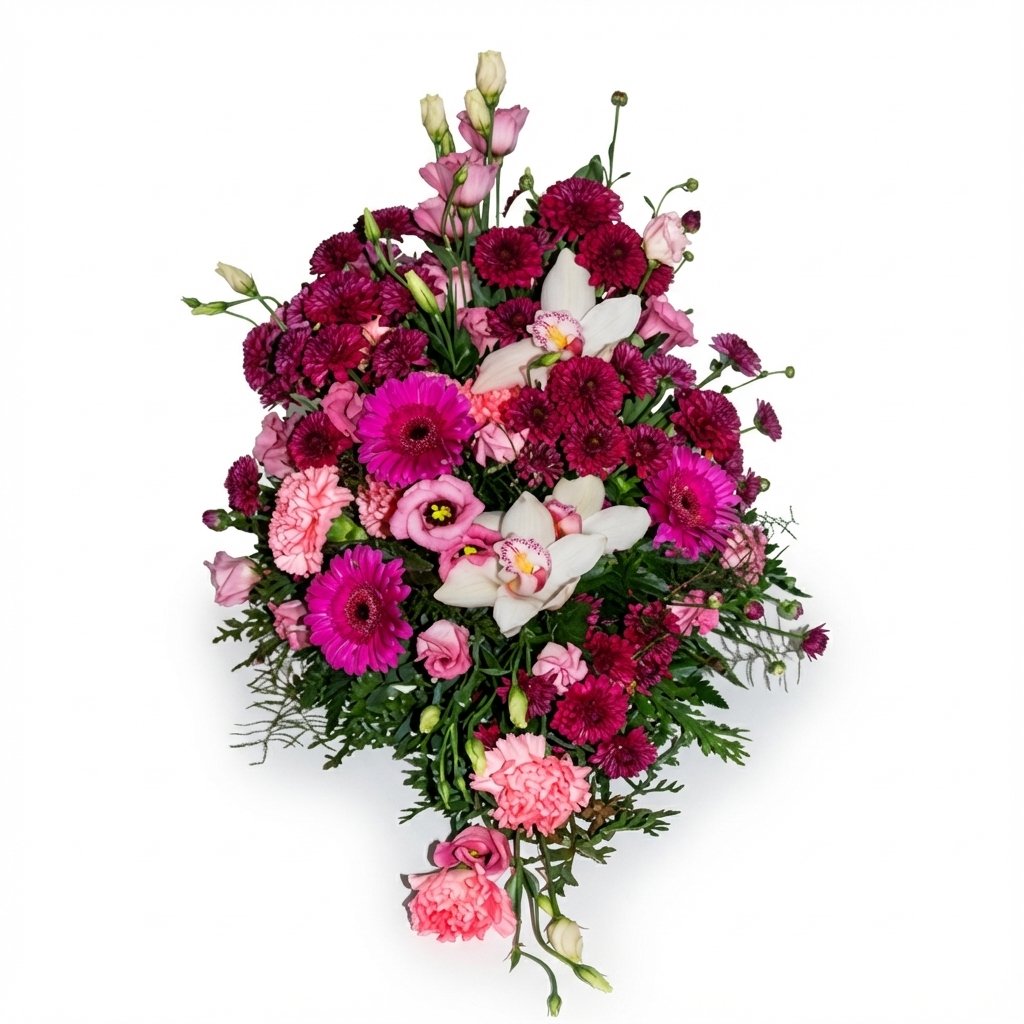 Båredekoration i rødlige nuancer