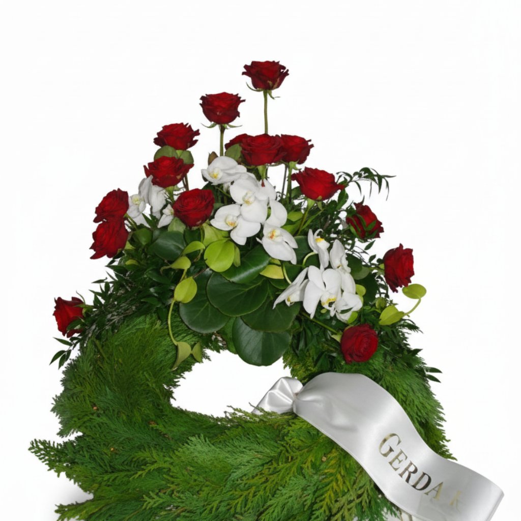 Krans med røde roser