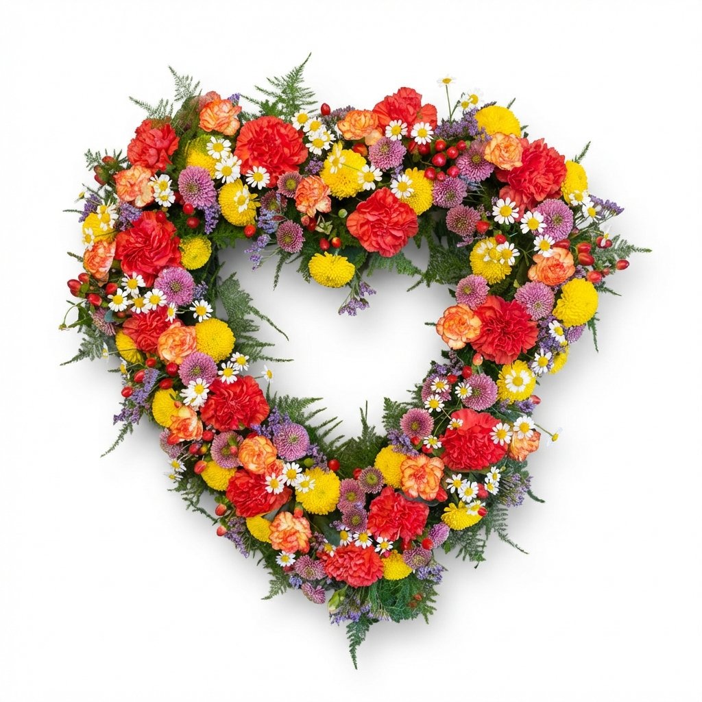 Hjerte i rød og gul