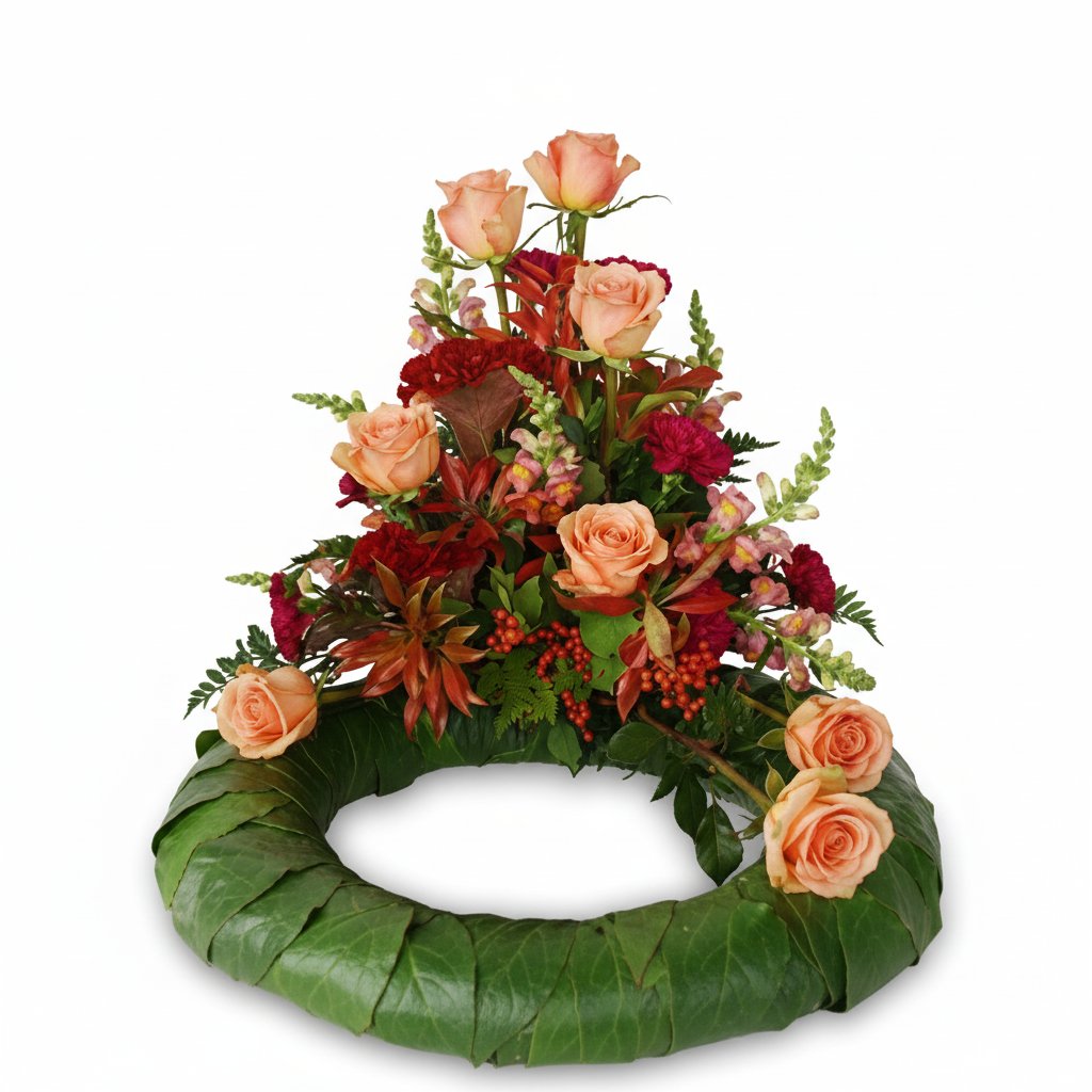 Krans i rødlige nuancer