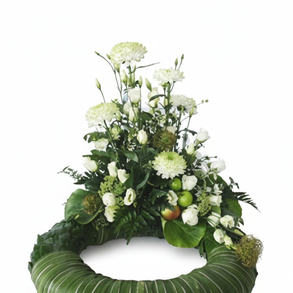 Krans i grønne og hvide nuancer