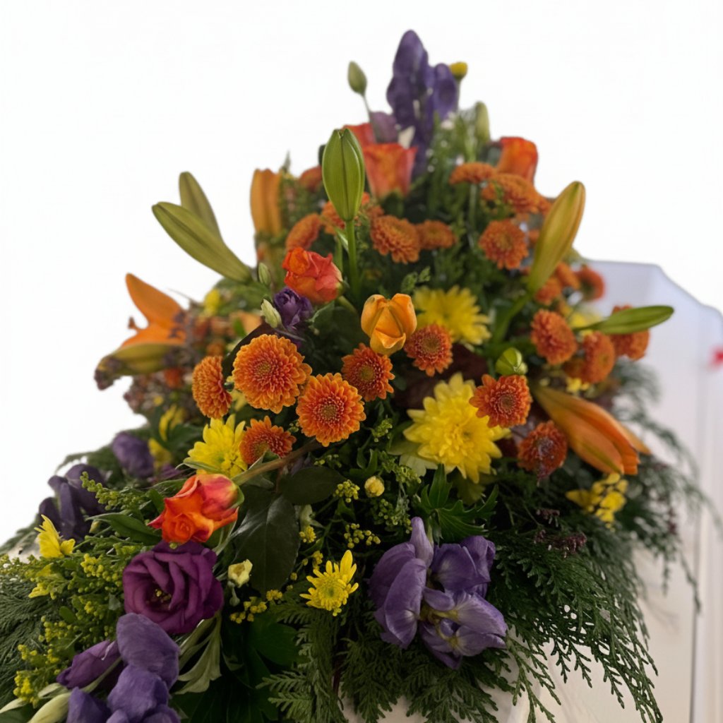 Multifarvet kistepynt