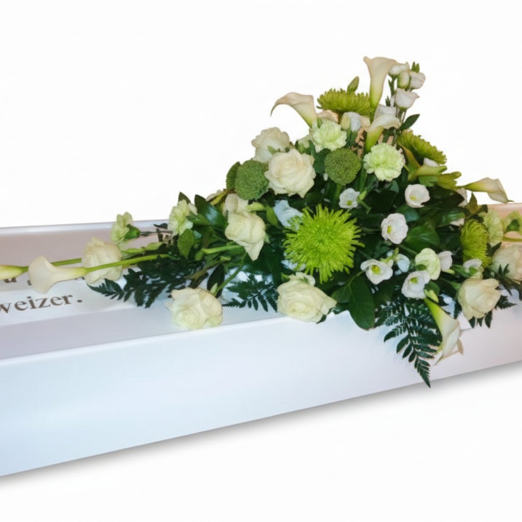 Kistepynt i hvid og grøn